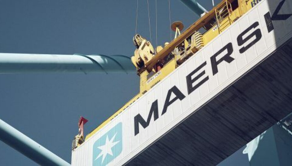 Containere som denne blev tabt af et Maersk-skib den 22. december 2023.