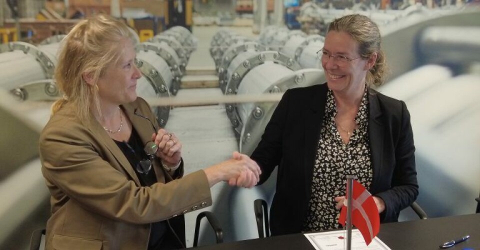 MARTEC's direktør Pia Ankerstjerne (t.h.) og Danske Maritimes administrerende direktør Jenny Braat har set frem til at løfte sløret for den nye praktikgaranti. Foto: Stefan Holmager Larsen