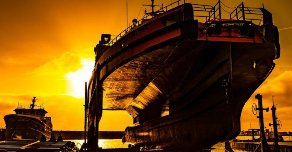 World Calima på besøg i Vestjylland. Foto: Hvide Sande Shipyard / Facebook