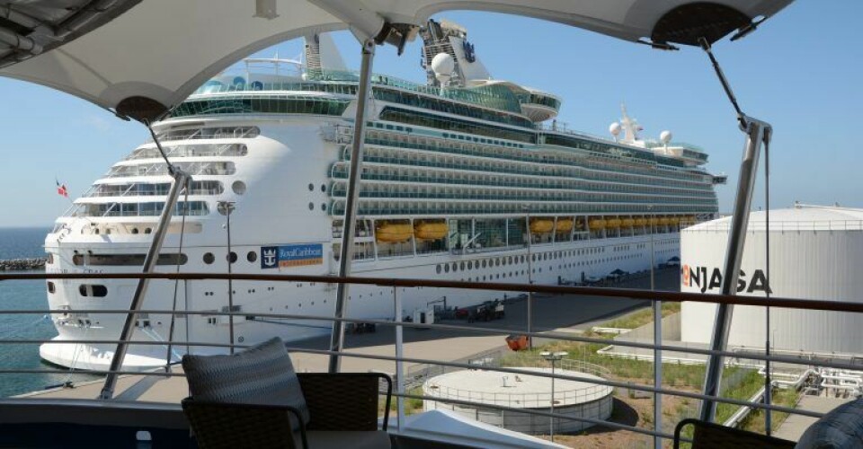Royal Caribbean Cruise Line ”Navigator of Seas” under et tidligere besøg I Skagen. Arkivfoto: Jens Nørgaard