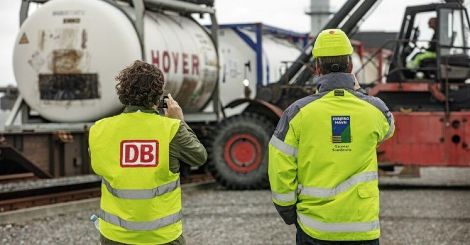 Godstogene ruller for alvor på Esbjerg Havn Foto: LEO Pharma