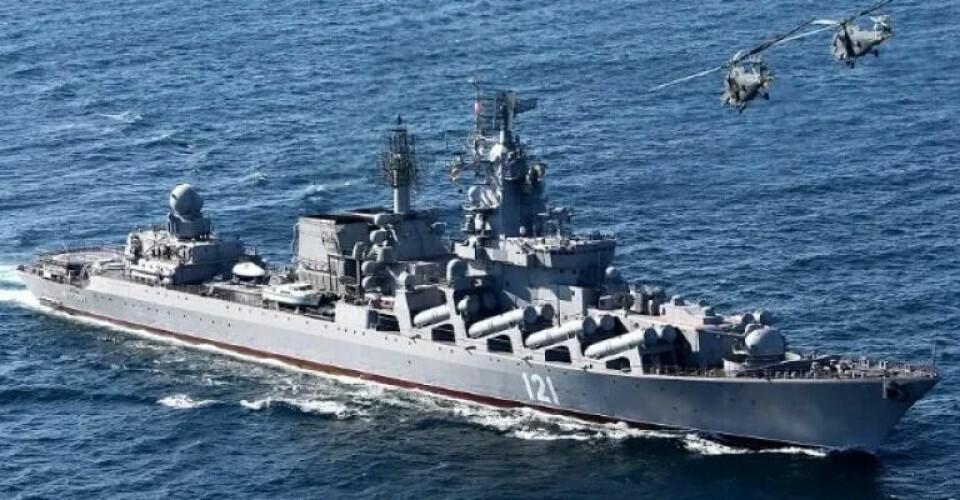 Det russiske skib Moskva var - før det sank i krigen mod Ukraine - Sortehavsflådens flagskib. Foto: Det Russiske Forsvarsministerium