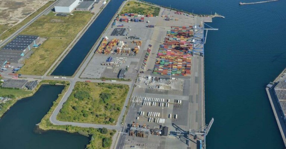 Den nuværende containerterminal i København. Foto: By & Havn