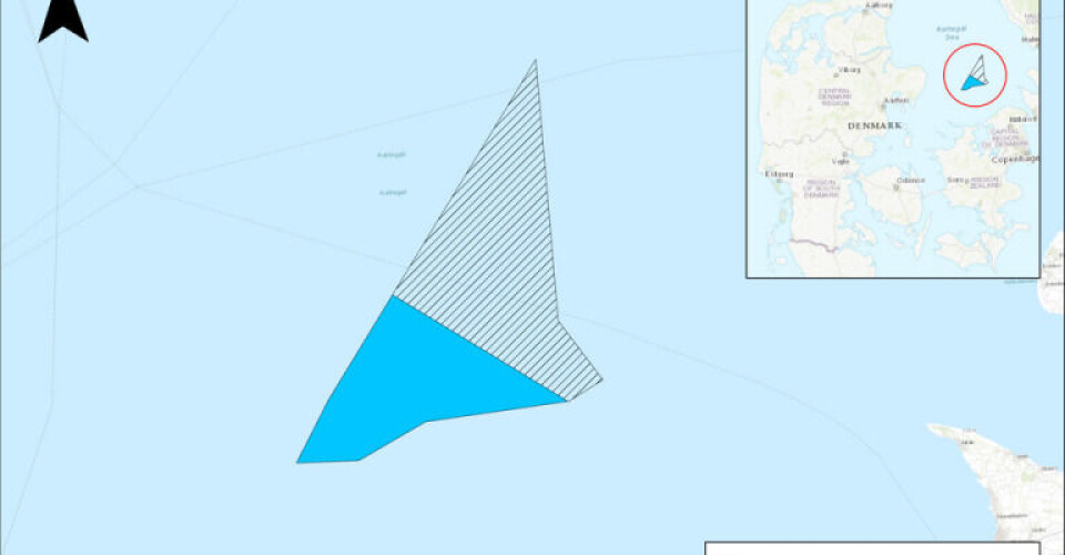 Placering af Hesselø Havvindmøllepark. Illustration: Energistyrelsen