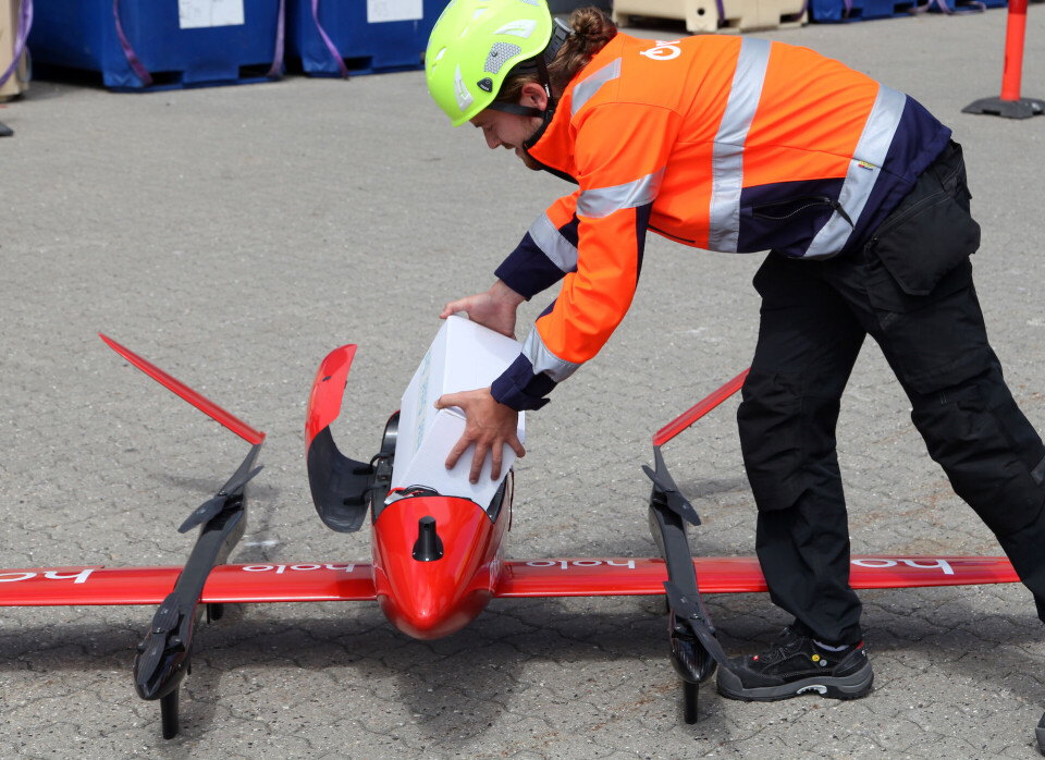 Driftssetuppet her ved Grenaa er det første af sin slags i Danmark og er med til at sætte niveauet for autonom dronedrift uden for synsvidde. Foto Ørsted