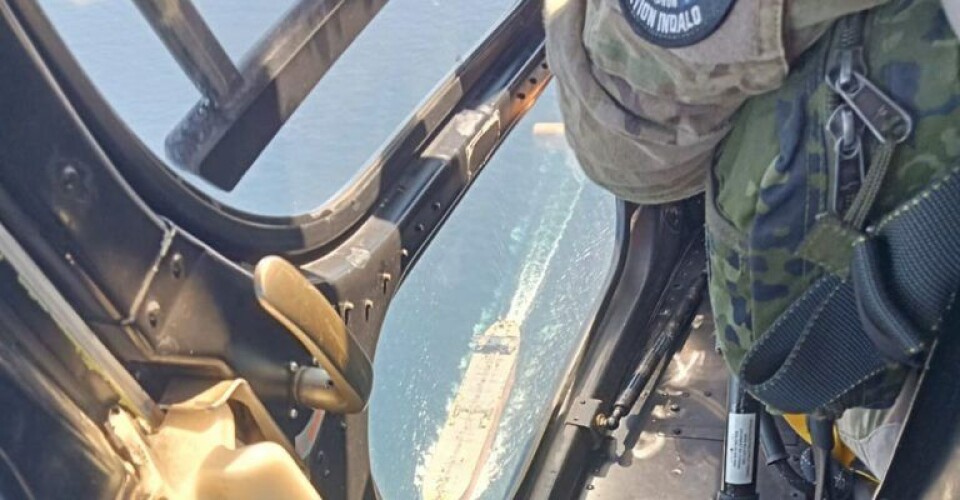 Frontex – En dansk AS-550 Fennec-helikopter patruljerer over havet. Frontex – En dansk AS-550 Fennec-helikopter patruljerer over havet. Foto: Forsvaret