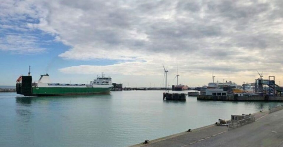 Hver uge fragtes gods med ro ro-skibet Mistral til Færøerne og Island. Foto Hirtshals Havn