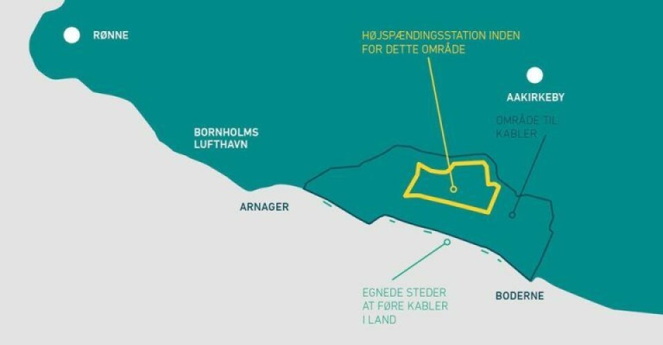 Kortet viser, hvor Energinet vil gennemføre de såkaldte geotekniske og geofysiske undersøgelser. Det drejer sig om området inden for den sorte linje. Illustration: Energinet