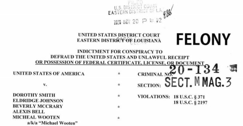 A screenshot of the official indictment document for USA v Smith et al