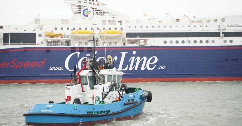 Siden sin ankomst har Sibba allerede deltaget i adskillige opgaver, her ses fartøjet hjælpe Color Line.Foto: Hirtshals Havn