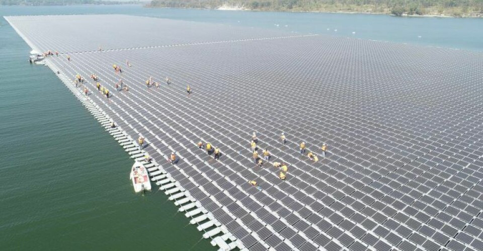 The floating solar farm at Sirindhorn Dam in Ubon Ratchathani.