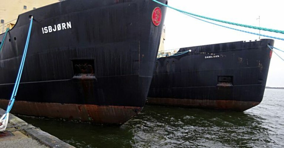 Isbjørn og Danbjørn på havnen i Hals. Foto: Danske Maritime