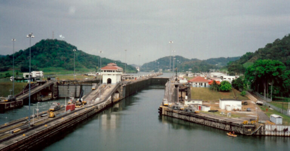 An image of one of the locks in the Panama Canal