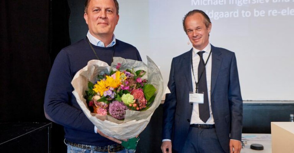 Torsten Jalk, adm. direktør for Ziton A/S, (t.v.) er nyt bestyrelsesmedlem i Danske Rederier, hvor også Jacob Meldgaard blev genvalgt som formand. Foto: Danske Rederier