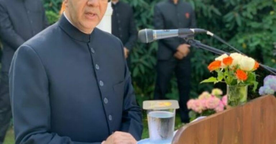 Den indiske ambassadør i Danmark, Ajit Gupte, ved en fejring af Indiens uafhængighed i sommer. Foto: Den indiske ambassade i Danmark.