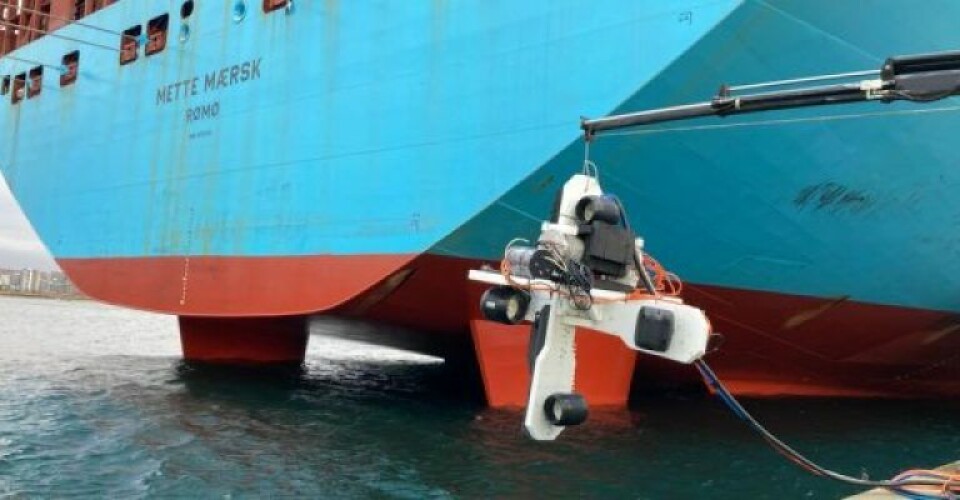 SubBlue Robotics automatiserer en farlig og monoton opgave for erhvervsdykkere. Realiseringen af en fjernstyret propelpoleringsrobot får stor opbakning fra DFDS og flere internationale rederier samt og økonomisk støtte fra Den Danske Maritime Fond. SubBlue Robotics automatiserer en farlig og monoton opgave for erhvervsdykkere. Realiseringen af en fjernstyret propelpoleringsrobot får stor opbakning fra DFDS og flere internationale rederier samt og økonomisk støtte fra Den Danske Maritime Fond. Foto: SubBlue Robotics