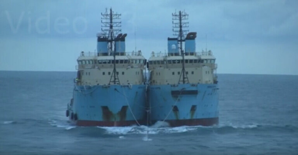 Maersk Searcher og Maersk Shipper. Screendump: Youtube