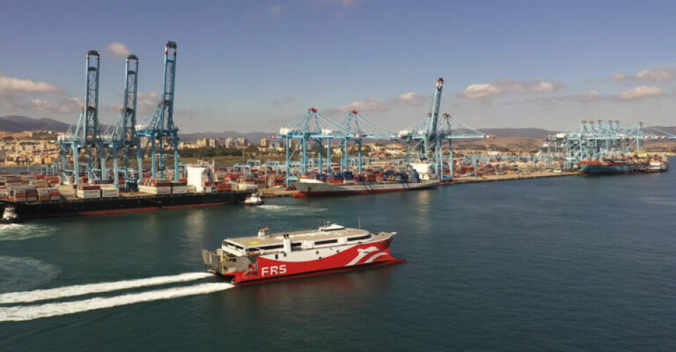 En FRS-færge i havnen i Algeciras. Foto: DFDS