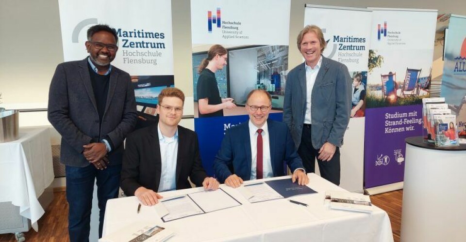 Underskriftsceremonien mellem Danske Maritime & Hochschule Flensburg. Foto: Torsten Haase / Hochschule Flensburg