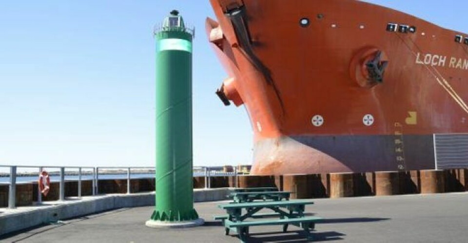 De grønne bænke på Skagen Havn er lavet af genanvendt trawl. Foto: Skagen Havn