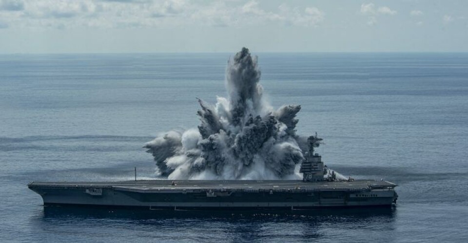 USS Gerald R. Ford (CVN 78) under den tredje tryktest i Atlanterhavet den 8. august, 2021. Foto: U.S. Navy