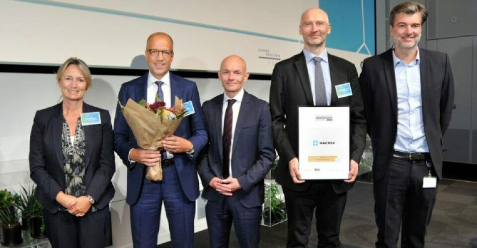 A.P. Møller - Mærsk fik overrakt Årsrapportprisen ved et velbesøgt arrangement i Industriens Hus den 1. september 2022. Foto: Peter Willersted