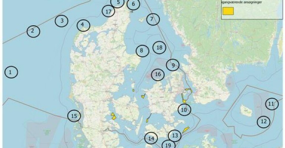 Overblik over nye Åben Dør ansøgninger i høring. Illustration: Energistyrelsen