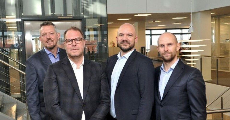 Blue Water-koncernens topledelse består nu af Dan Nissen, COO, Søren Nørgaard Thomsen, CEO, Thomas Bek, COO og Flemming Busch, CFO. Foto: Blue Water Shipping