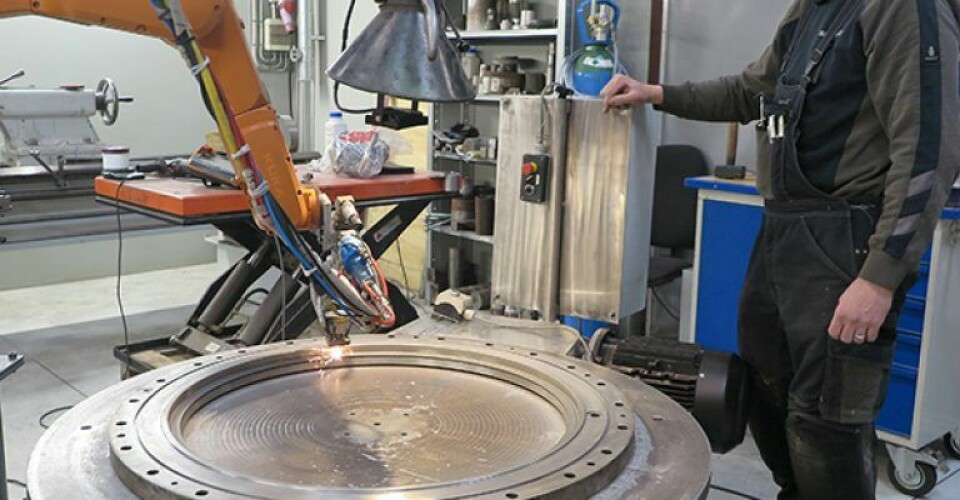 Repair of thruster seal flange by laser cladding