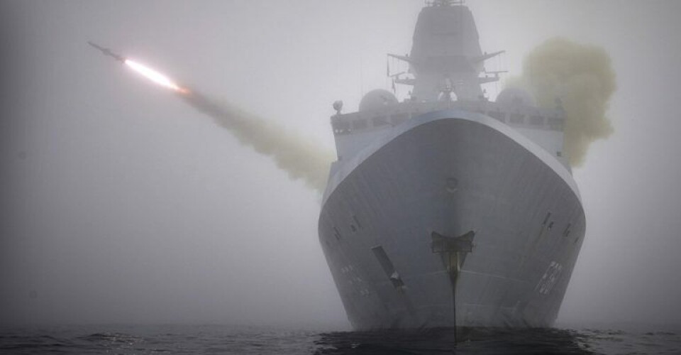 Affyring af Harpoon-missil fra Iver Huitfeldt. Foto: Henning Jespersen-Skree, Forsvaret