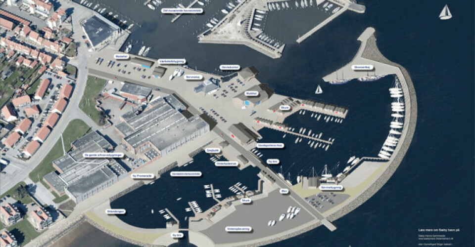 Skitse over havneudvidelsen. Foto: Sæby Havn
