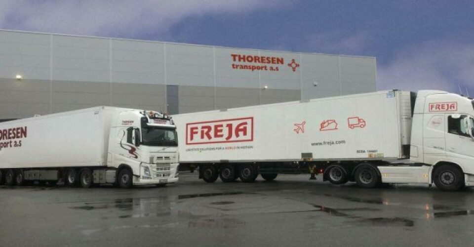 Freja and Thoresen Transport trucks. Foto: FREJA