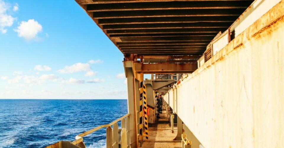 Onboard Ship in the Indian Ocean Stock Image