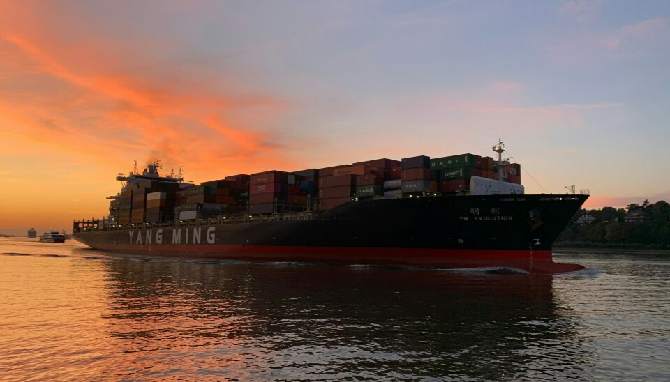 Det er rederiet Yang Ming, der driver YM Mobility. På billedet her ses rederiets containerskib YM Evolution.