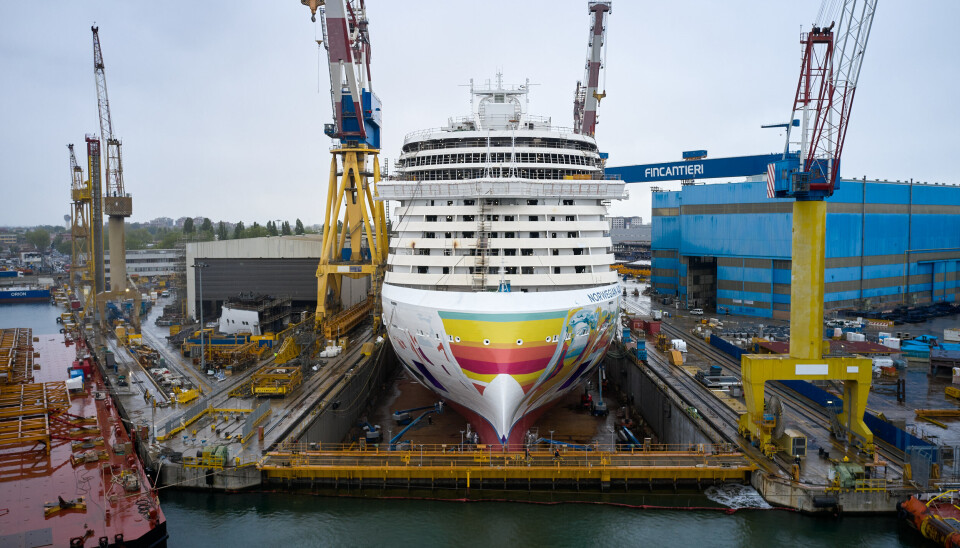 Krydstogtskibet Norwegian Aqua på skibsværftet Fincantieri.