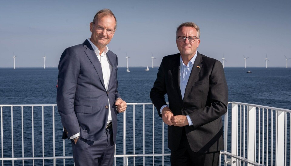 Tidligere DFDS-topchef Niels Smedegaard (t.v.) og erhvervsminister Morten Bødskov.