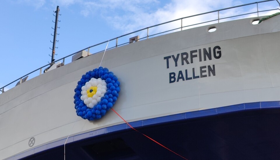 Samsølinjens nye elfærge Tyrfing blev i weekenden søsat ud for værftet Cemre Shipyard i Tyrkiet.