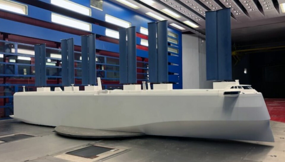 Wallenius test model i vindtunnel