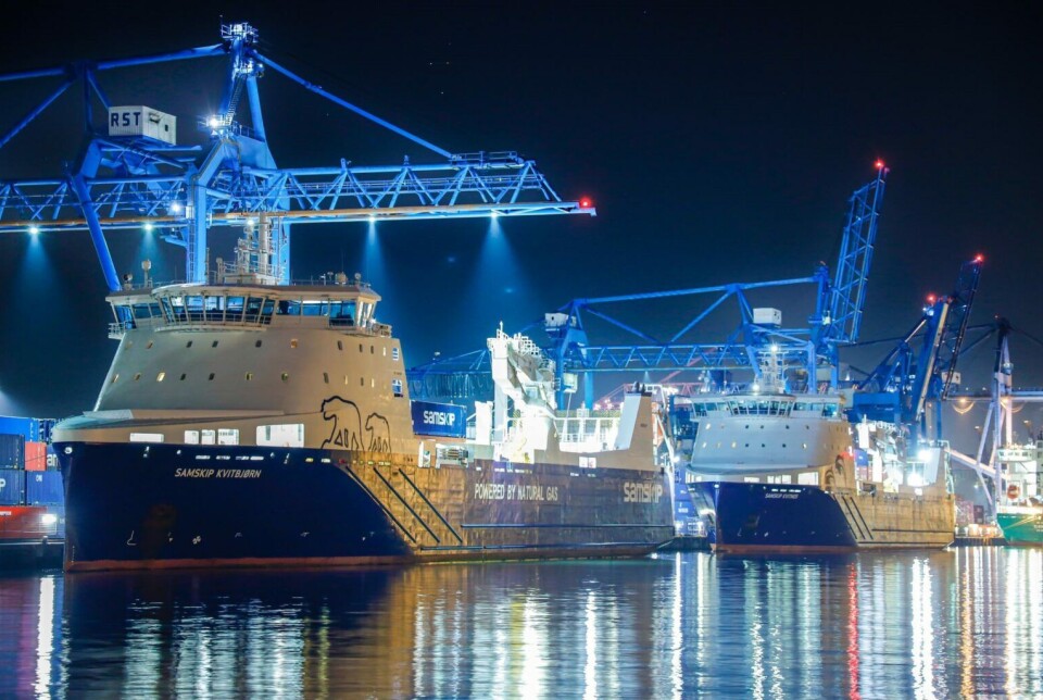 Aftenbillede af Samskip Kvitbjørn