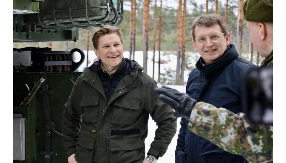 Forsvarsminister Troels Lund Poulsen sammen med sin finske kollega Antti Häkkänen