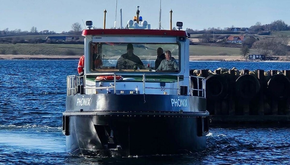 Phönix under en testsejlads ved Faaborg Værft.